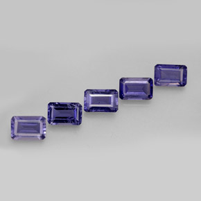 Gemas de iolita azul natural de  ct, corte esmeralda, VS