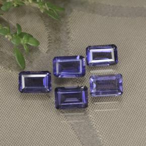 Gemas de iolita violeta natural de 2,77 ct, corte esmeralda, VS