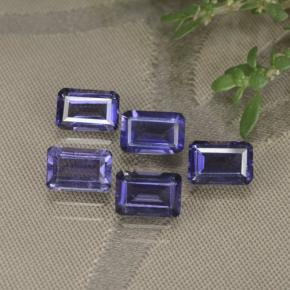 Gemas de iolita violeta natural de 2,77 ct, corte esmeralda, VS