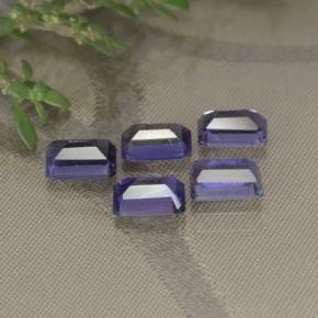 Gemas de iolita violeta natural de 2,77 ct, corte esmeralda, VS