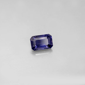Iolita azul natural de 0,57 ct, corte esmeralda, VS