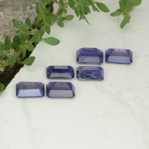 Gemas de iolita azul natural de 3,11 ct, corte esmeralda, VS