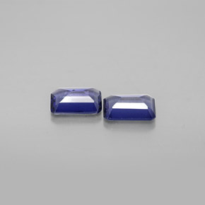 Gemas de iolita azul natural de  ct, corte esmeralda, VS