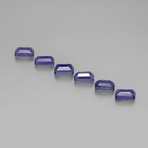 Gemas de iolita azul natural de 3,08 ct, corte esmeralda, VS