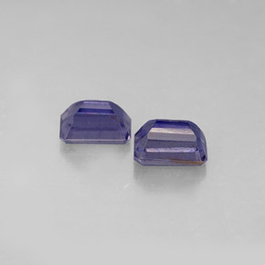 Gemas de iolita azul natural de  ct, corte esmeralda, VS
