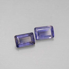 Gemas de iolita azul natural de  ct, corte esmeralda, VS