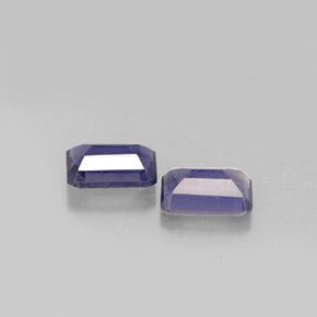 Gemas de iolita azul natural de  ct, corte esmeralda, VS