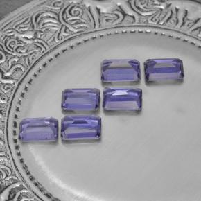 Gemas de iolita violeta natural de 3,04 ct, corte esmeralda, VS
