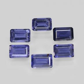 Gemas de iolita azul natural de 2,83 ct, corte esmeralda, VS