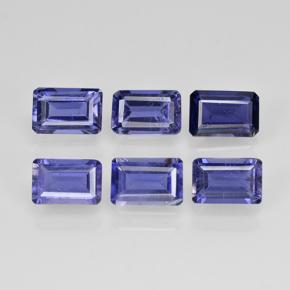 Gemas de iolita azul natural de 2,83 ct, corte esmeralda, VS