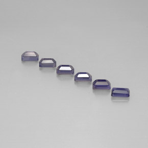 Gemas de iolita azul natural de 3,16 ct, corte esmeralda, VS