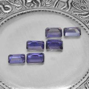 Gemas de iolita violeta natural de 2,88 ct, corte esmeralda, VS