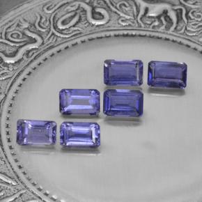 Gemas de iolita azul natural de 3,30 ct, corte esmeralda, VS