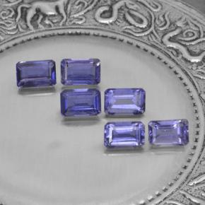 Gemas de iolita azul natural de 3,30 ct, corte esmeralda, VS