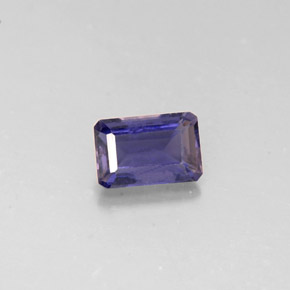 Iolita azul natural de 0,49 ct, corte esmeralda, VS