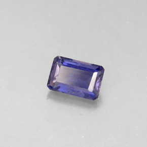 Iolita azul natural de 0,49 ct, corte esmeralda, VS