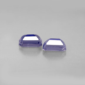 Gemas de iolita azul natural de  ct, corte esmeralda, VS