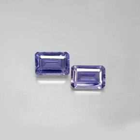 Gemas de iolita azul natural de  ct, corte esmeralda, VS