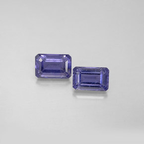 Gemas de iolita Azul violeta natural de  ct, corte esmeralda, VS