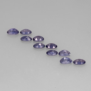 Gemas de iolita azul natural de  ct, corte óvalo, VS