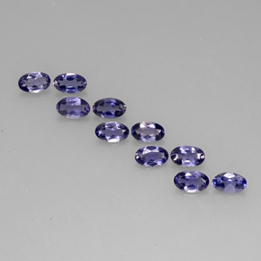 Gemas de iolita azul natural de  ct, corte óvalo, VS