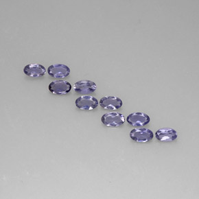 Gemas de iolita azul natural de  ct, corte óvalo, VS