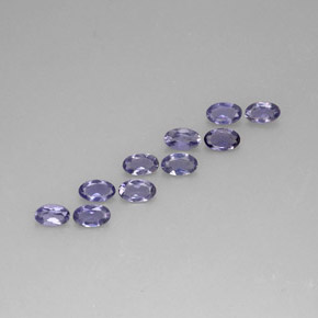 Gemas de iolita azul natural de  ct, corte óvalo, VS