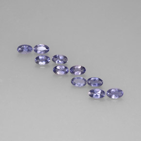 Gemas de iolita azul natural de  ct, corte óvalo, VS