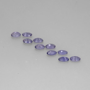Gemas de iolita azul natural de  ct, corte óvalo, VS