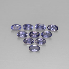 Gemas de iolita azul natural de  ct, corte óvalo, VS