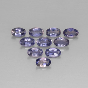 Gemas de iolita azul natural de  ct, corte óvalo, VS