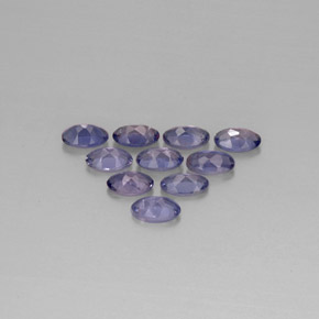 Gemas de iolita azul natural de  ct, corte óvalo, VS