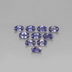 Gemas de iolita azul natural de  ct, corte óvalo, VS