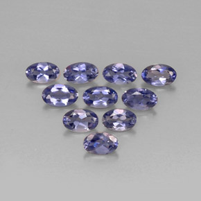 Gemas de iolita azul natural de  ct, corte óvalo, VS