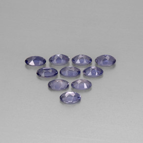Gemas de iolita azul natural de  ct, corte óvalo, VS
