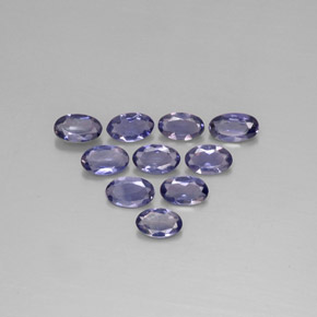 Gemas de iolita azul natural de  ct, corte óvalo, VS