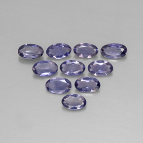 Gemas de iolita azul natural de  ct, corte óvalo, VS
