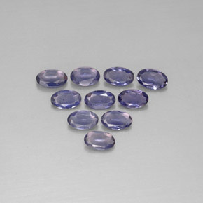 Gemas de iolita azul natural de  ct, corte óvalo, VS