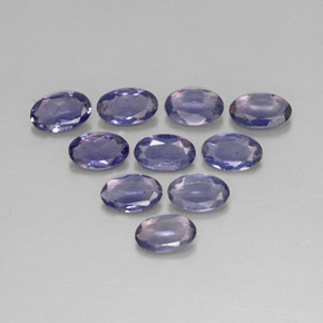 Gemas de iolita azul natural de  ct, corte óvalo, VS