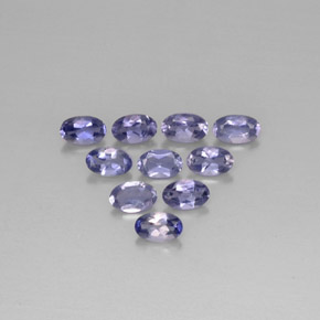 Gemas de iolita azul natural de  ct, corte óvalo, VS