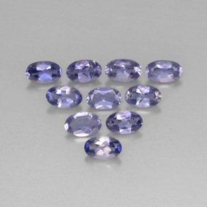 Gemas de iolita azul natural de  ct, corte óvalo, VS