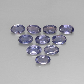 Gemas de iolita azul natural de  ct, corte óvalo, VS