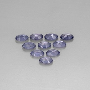 Gemas de iolita azul natural de  ct, corte óvalo, VS