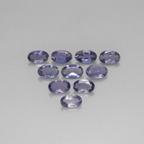 Gemas de iolita azul natural de  ct, corte óvalo, VS
