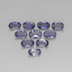 Gemas de iolita azul natural de  ct, corte óvalo, VS