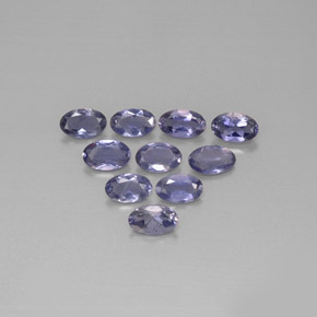 Gemas de iolita azul natural de  ct, corte óvalo, VS