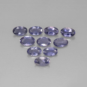 Gemas de iolita azul natural de  ct, corte óvalo, VS