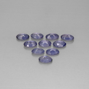 Gemas de iolita azul natural de  ct, corte óvalo, VS