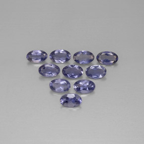 Gemas de iolita azul natural de  ct, corte óvalo, VS