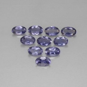Gemas de iolita azul natural de  ct, corte óvalo, VS